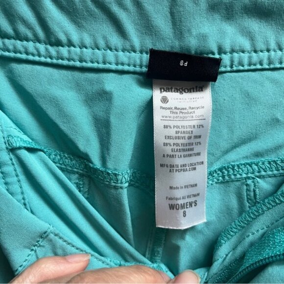 Patagonia Capris Teal Women's Pants Sz 8 - Picture 7 of 10